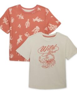 365 Kids Boys Mix & Match Multipack Graphic T-shirt -  Cream Brown