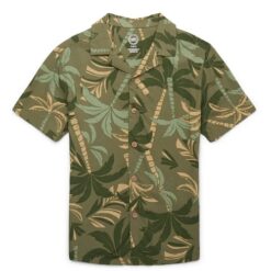 Wonder Nation Boys Camp Button Down Shirt - Army Green