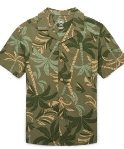 Wonder Nation Boys Camp Button Down Shirt - Army Green