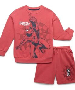 Spiderman Boys Licensed Fleece Short Set - Red