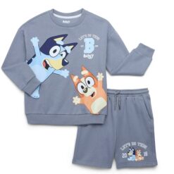 Bluey Boys Licensed Fleece Short Set - Grey