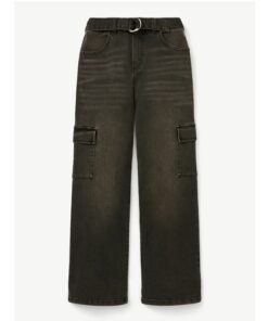Justice League Cargo Wide Leg Jeans - Black