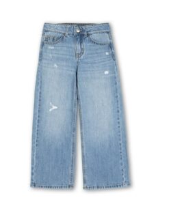 Wonder Nation Girls Baggy Wide Leg Jeans - Blue