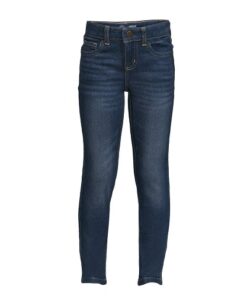 Wonder Nation Girls Skinny Mid Rise Jeans - Dark Enzyme Blue
