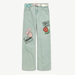 Justice Girls Ring Pop Collab Palazo Jeans With Belt - Blue