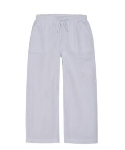 Wonder Nation Girls Woven Texture Pull-on Pants - White Trousers