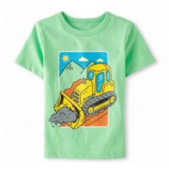 The Children's Place Baby And Toddler Boys Construction Vehicle Graphic T-shirt - Green