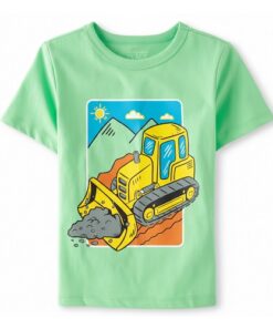 The Children's Place Baby And Toddler Boys Construction Vehicle Graphic T-shirt - Green