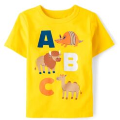 The Children's Place Baby And Toddler Boys Animal Alphabet Graphic T-shirt - Yellow