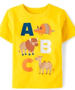 The Children's Place Baby And Toddler Boys Animal Alphabet Graphic T-shirt - Yellow