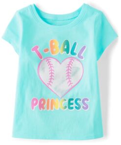 The Children’s Place Baby And Toddler Girls T-Ball Graphic T-shirt - Blue