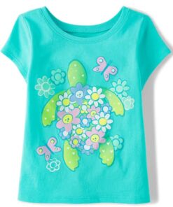 The Children’s Place Baby And Toddler Girls Turtle Graphic T-shirt - Aqua