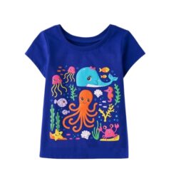 The Children’s Place Baby And Toddler Girls Sea Call Graphic T-shirt - Navy Blue