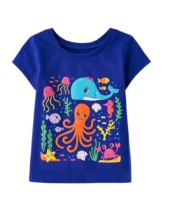 The Children’s Place Baby And Toddler Girls Sea Call Graphic T-shirt - Navy Blue