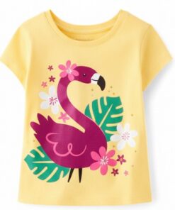 The Children’s Place Baby And Toddler Girls Flamingo Graphic T-shirt - Yellow