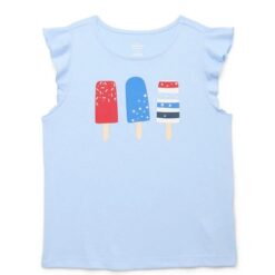 Americana Girls Ice Cream Flitter Sleeve Tank Top - Blue