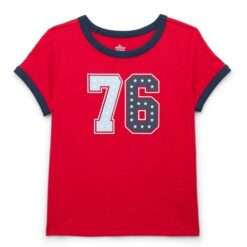 Americana Girls Short Sleeve 76  Graphic T-shirt - Red