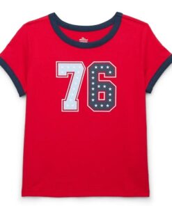 Americana Girls Short Sleeve 76  Graphic T-shirt - Red