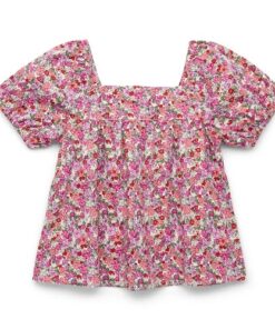 Wonder Nation Baby & Toddler Girls Eyelet Puff Sleeve Blouse - Floral