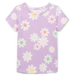 Garanimals Toddler Girls Short Sleeve Print T-shirt - Floral Lilac