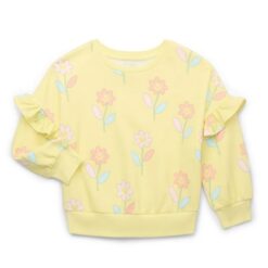 365 Kids Girls Fleece Top with Long Sleeve - Yellow
