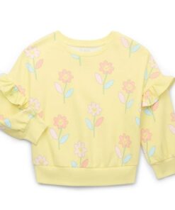 365 Kids Girls Fleece Top with Long Sleeve - Yellow