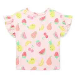 Garanimals Toddler Girls Print Top With Flutter Sleeves - Watermelon