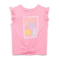 Garanimals Baby & Toddler Girls Tie Front Graphic Top - Pink