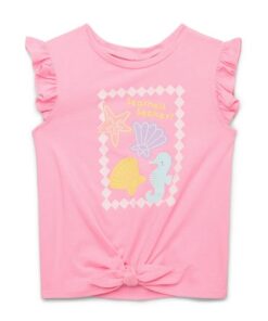Garanimals Baby & Toddler Girls Tie Front Graphic Top - Pink