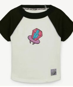 Justice League Girls Ring Pop Collab Raglan Baby T-shirt - Black & White