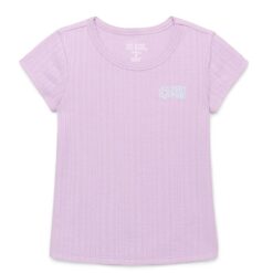 365 Kids Girls Pointelle Short Sleeves T-shirt - Purple
