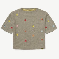 Justice Girls Short Sleeve Pac-man Jumper Graphic T-shirt - Grey