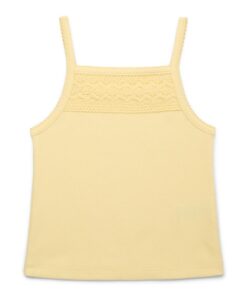 Wonder Nation Girls Crotchet Trim Tank Top - Yellow