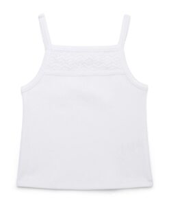 Wonder Nation Girls Crotchet Trim Tank Top - White