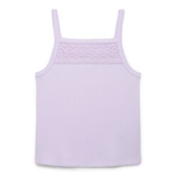 Wonder Nation Girls Crotchet Trim Tank Top - Lilac