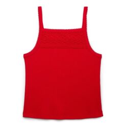 Wonder Nation Girls Crotchet Trim Tank Top - Red