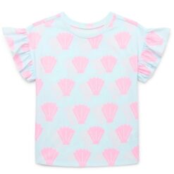 Garanimals Toddler Girls Print Flutter Sleeve Top - Seashell Blue
