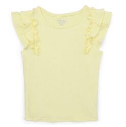 Garanimals Toddler Girl Ruffle Sleeve Rib Top - Yellow