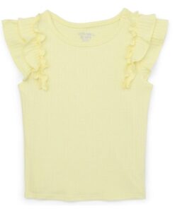 Garanimals Toddler Girl Ruffle Sleeve Rib Top - Yellow