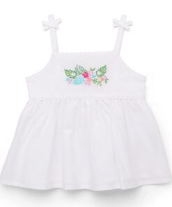 Wonder Nation’s Embroidered Peplum Cami Top - White