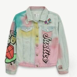 Justice Girls Ring Pop Bazooka Collab Denim Jacket