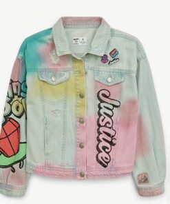Justice Girls Ring Pop Bazooka Collab Denim Jacket