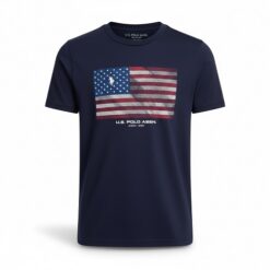 U.S Polo Assn Boys American Flag Short Sleeve T-shirt - Blue