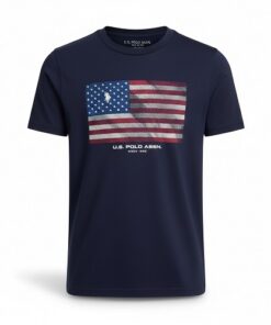 U.S Polo Assn Boys American Flag Short Sleeve T-shirt - Blue