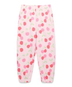 365 Kids Girls Fleece Jogger Pants -  Pink Cherry