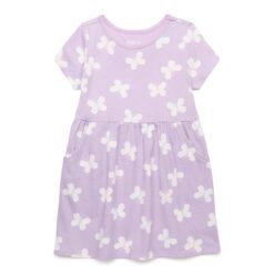 Garanimals Toddler Girl Print Skater Dress with Pockets - Purple Butterfly