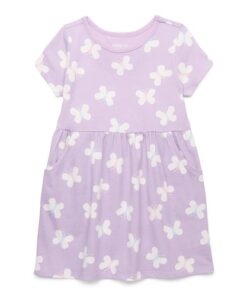 Garanimals Toddler Girl Print Skater Dress with Pockets - Purple Butterfly