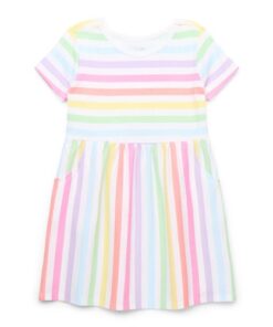 Garanimals Toddler Girl Print Skater Dress with Pockets - Stripes