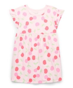 Garanimals Toddler Girl Print Skater Dress With Pockets - Pink Cherries