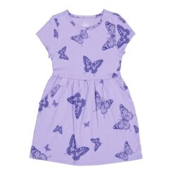 Wonder Nation Girls Short Sleeve Play Dress - Purple Butterfly